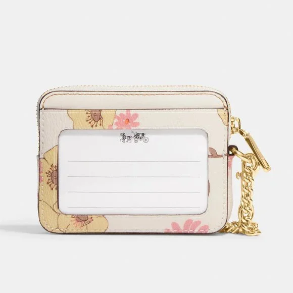 🌸 Coach Coach Zip Card Case With Floral Cluster Print - Picture 5 of 14
